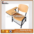 Economic Modern School Furniture Wooden Chair with Writing Pad Table for Sale